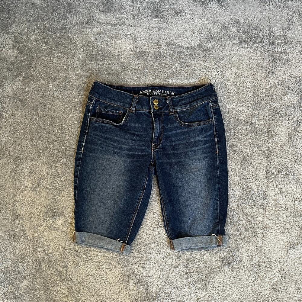 American Eagle Outfitters Denim Bermuda Shorts Women's Size 6 Dark Wash Blue